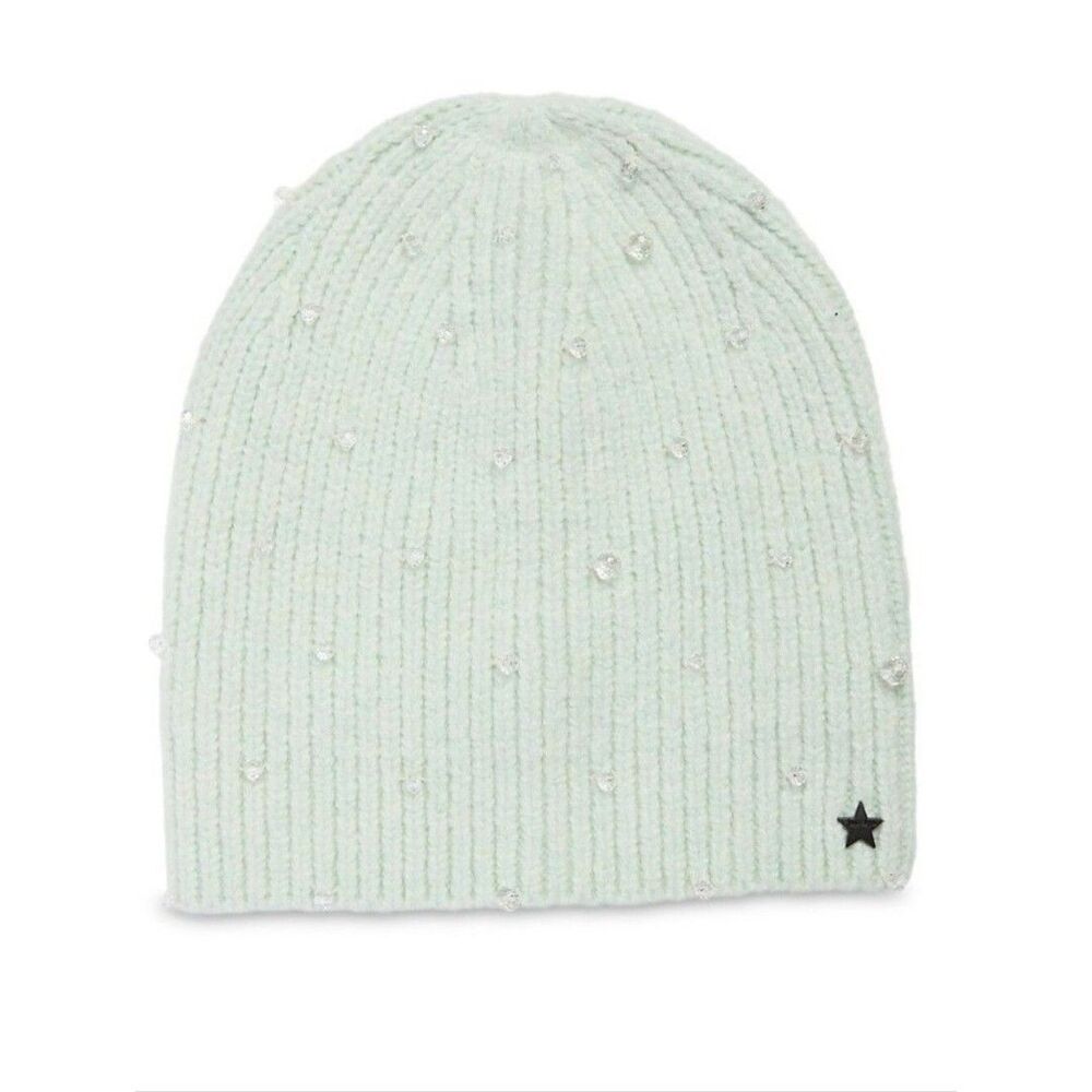 Jocelyn Crystal Bead Rib Knit Hat.Color:Mint. NWT Gifts